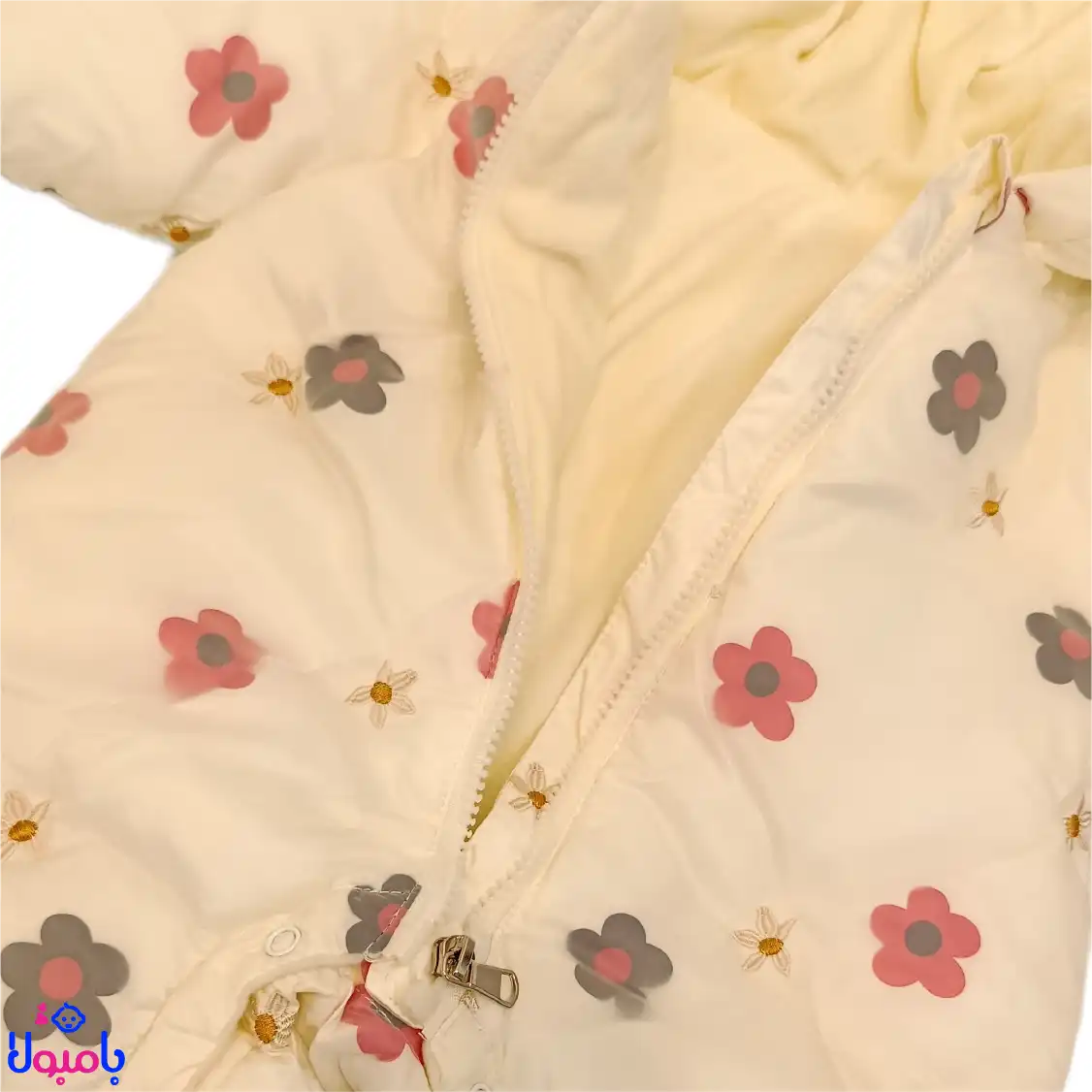 کاپشن سرهمی دخترانه HQSD گل گلی — تصویر ۷