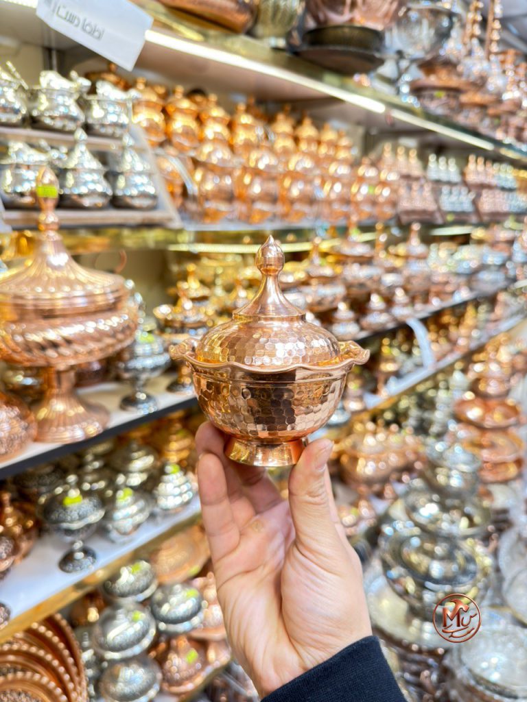 قندان لاله مسی چکشی — تصویر ۴
