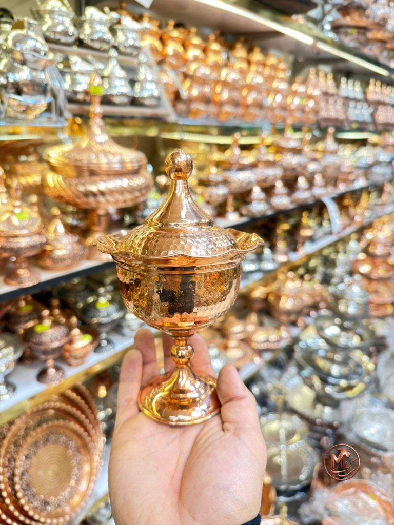 قندان چکشی مسی لاله پایه دار — تصویر ۲
