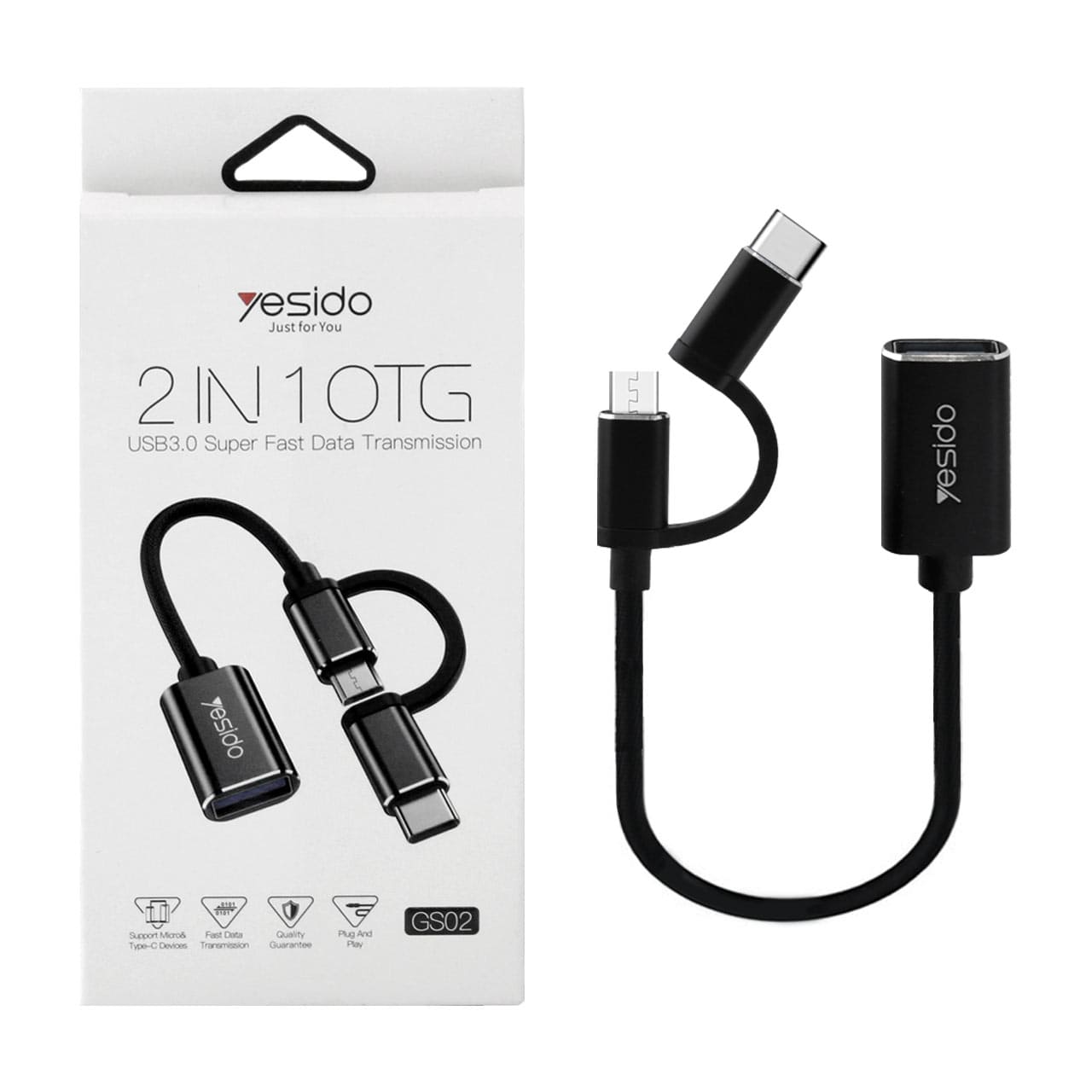 مبدل Type-C/MicroUSB به USB OTG یسیدو YESIDO GS02