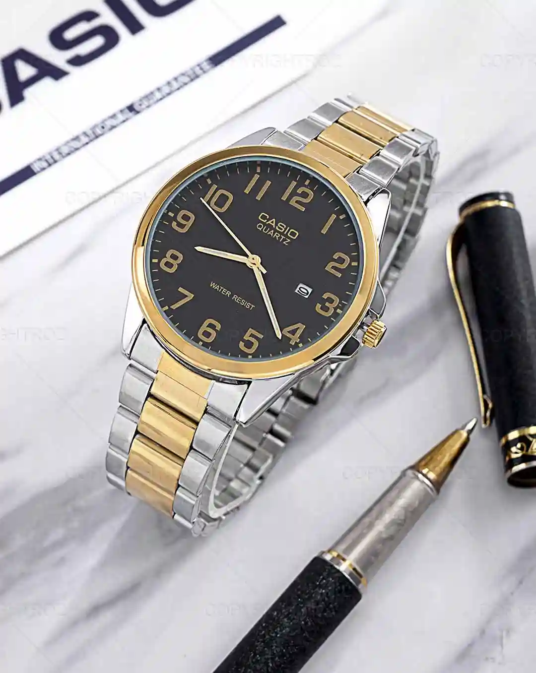 ساعت مچی مردانه کاسیو CASIO مدل 1556 | نقره ای طلایی — تصویر ۶