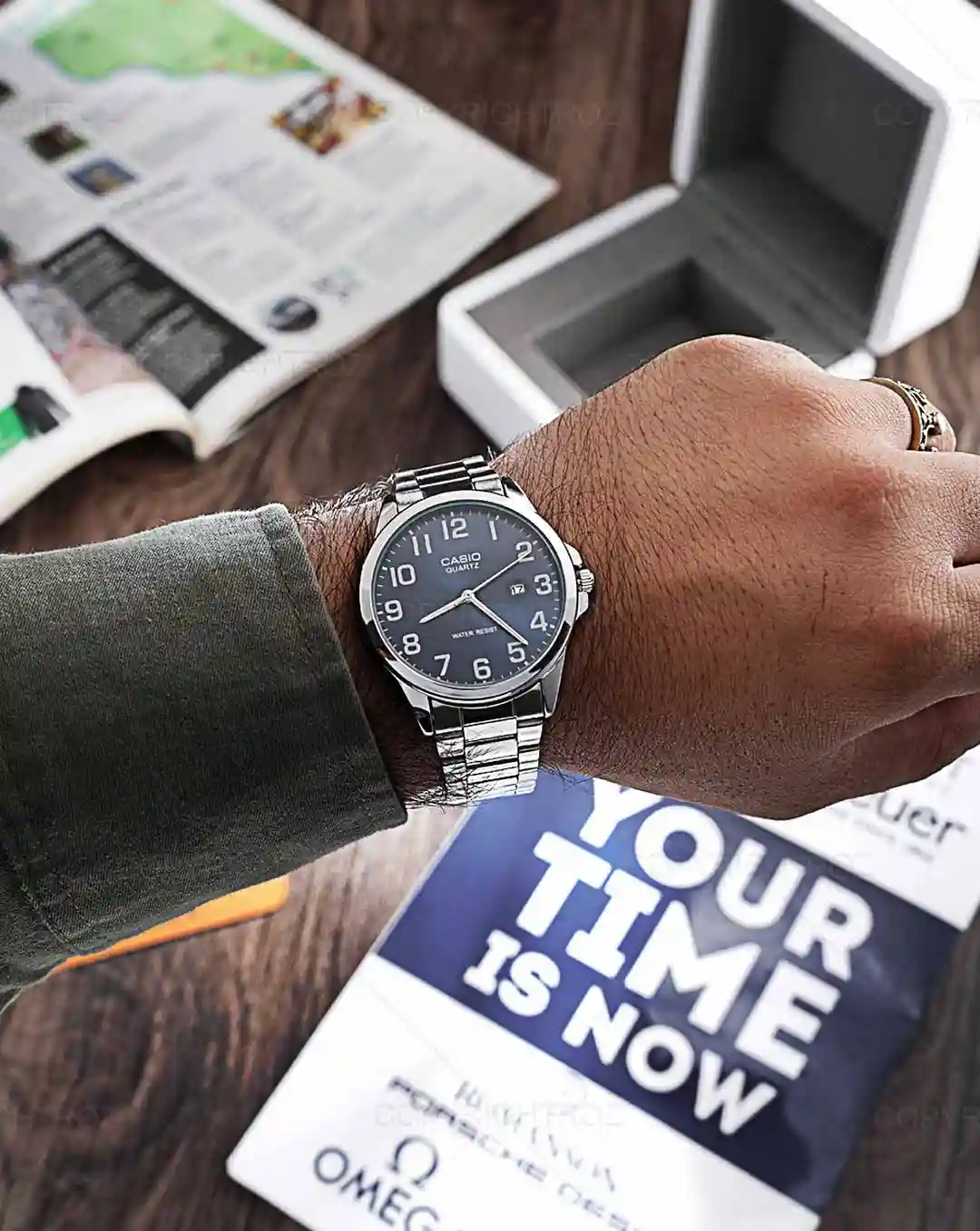 ساعت مچی مردانه کاسیو CASIO مدل 1555 | نقره ای — تصویر ۳