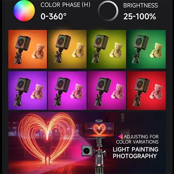 لایت باکس RGB مدل D12S Mini RGB Fill Light LED Video Light — تصویر ۵