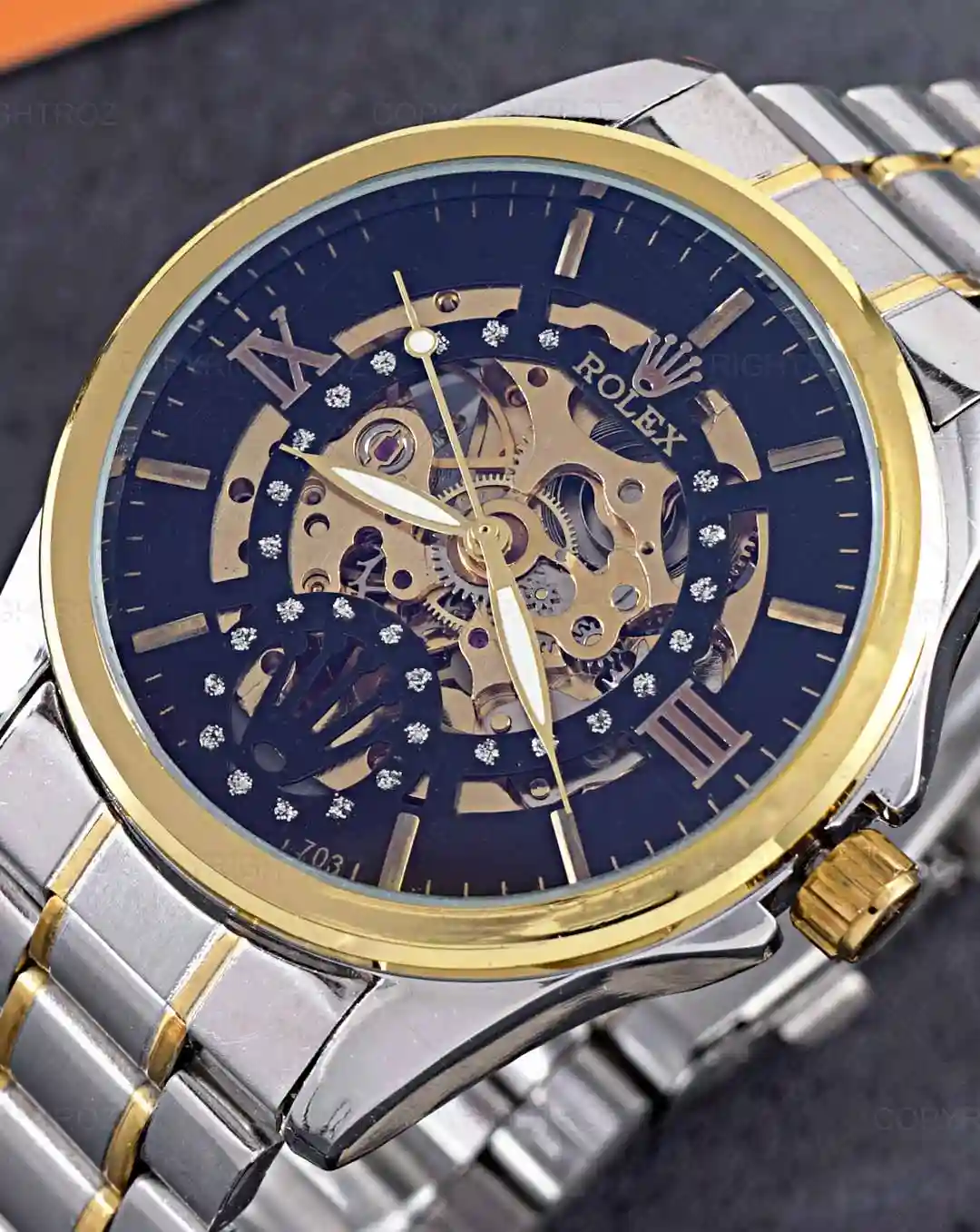 ساعت مچی اتوماتیک رولکس ROLEX طرح اسکلتون مدل 1468 — تصویر ۳