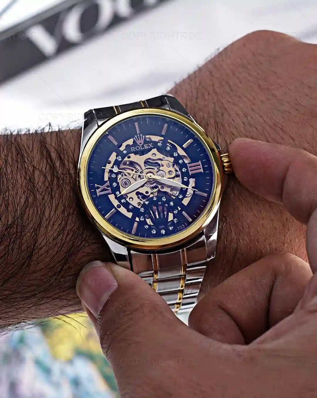 ساعت مچی اتوماتیک رولکس ROLEX طرح اسکلتون مدل 1468 — تصویر ۵