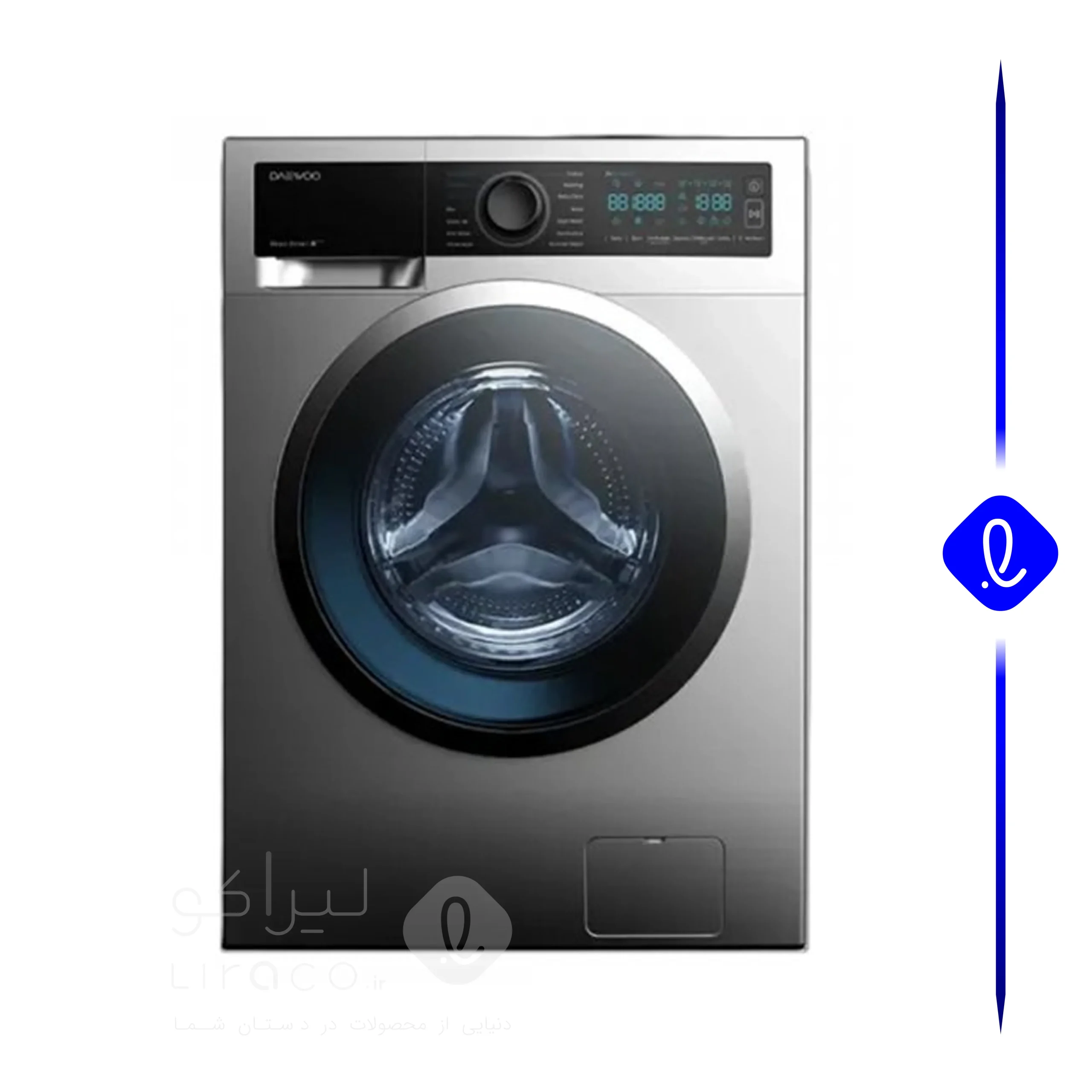 ماشین لباسشویی دوو LM861S نقره ای ظرفیت 8 کیلوگرم