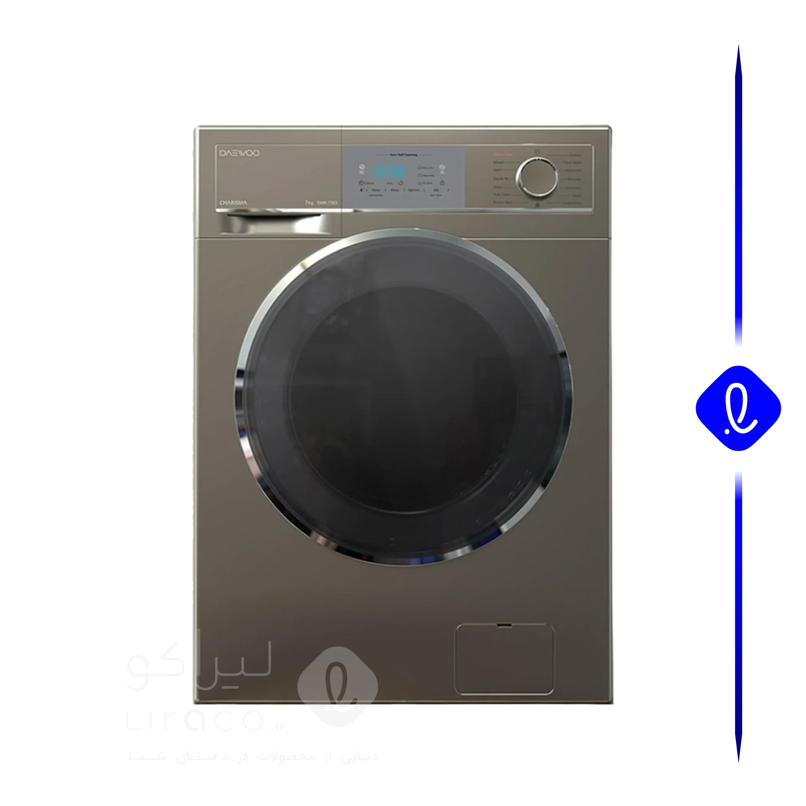 ماشین لباسشویی دوو LM830S ظرفیت ۸ کیلوگرم نقره ای
