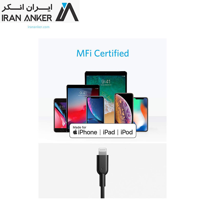 کابل انکر Anker 321 USB-C to Lightning طول 90 سانتی متر مدل A8632 — تصویر ۸