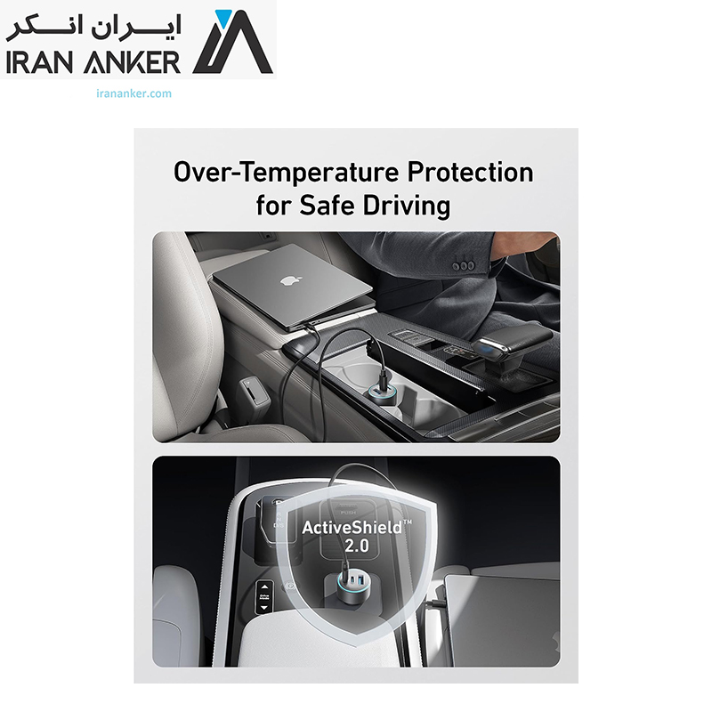 شارژر فندکی انکر Anker 335 Car Charger 67W Cable USB-C to USB-C مدل B2736 — تصویر ۳