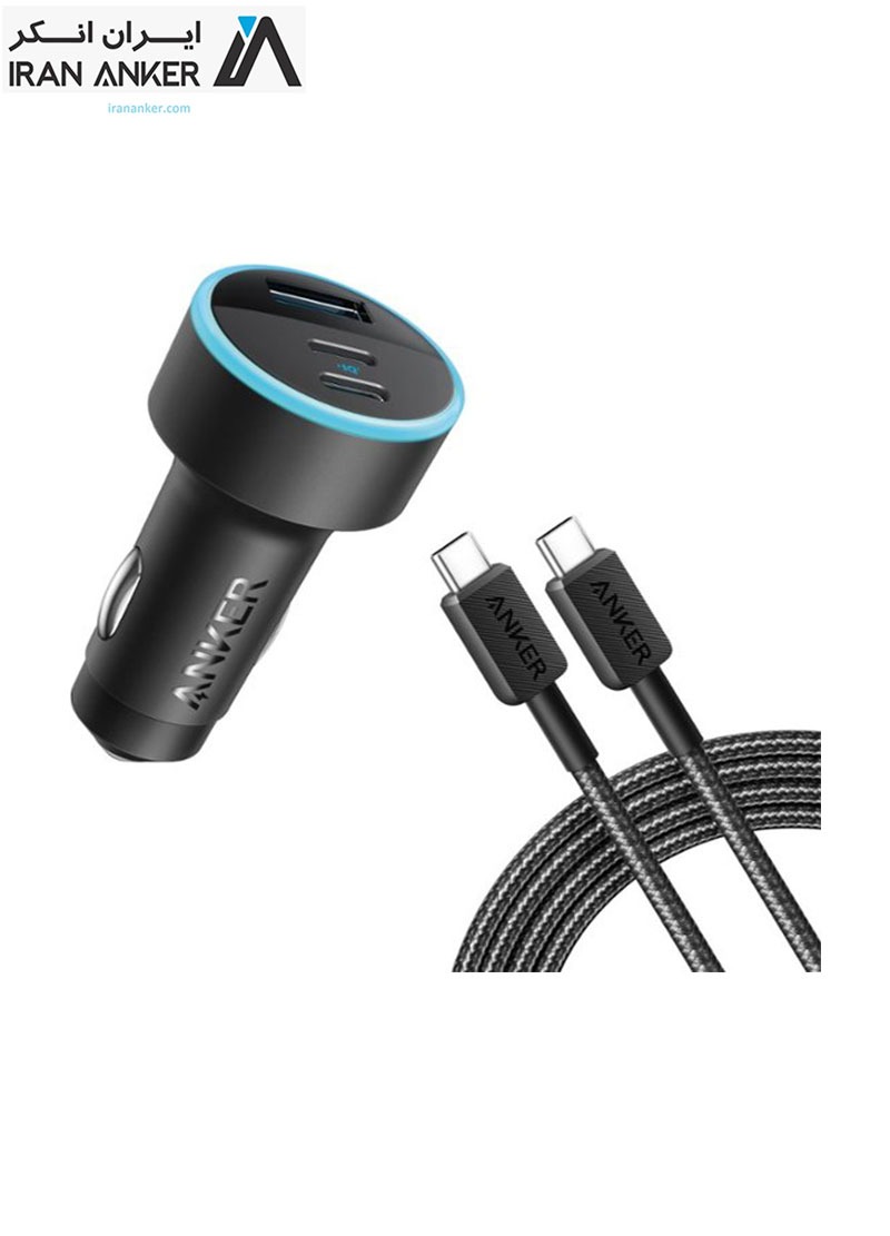 شارژر فندکی انکر Anker 335 Car Charger 67W Cable USB-C to USB-C مدل B2736