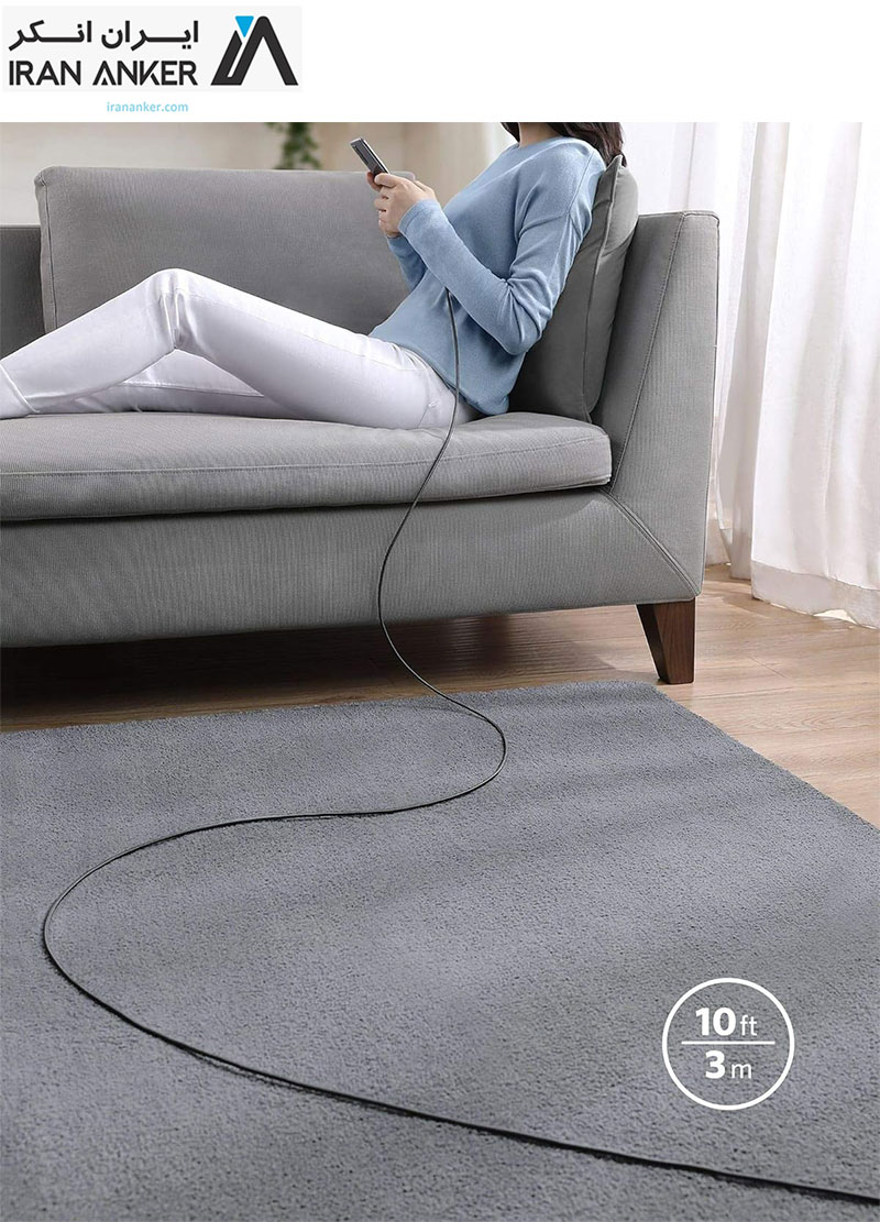 کابل تایپ-سی به تایپ-سی انکر Anker USB-C to USB-C Cable 10Ft 300CM مدل A8758 — تصویر ۶