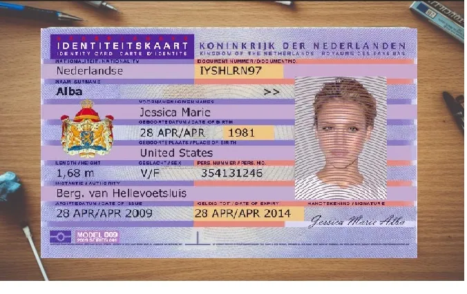 دانلود فایل لایه باز آیدی کارت هلند (Netherlands ID Card) — تصویر ۲