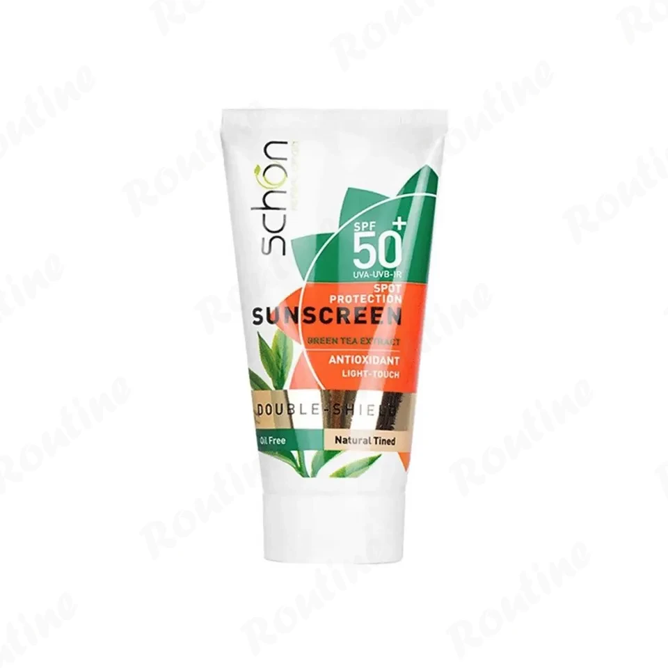 کرم ضد آفتاب رنگ طبیعی فاقد چربی شون مدل Double Shield SPF50 — تصویر ۲