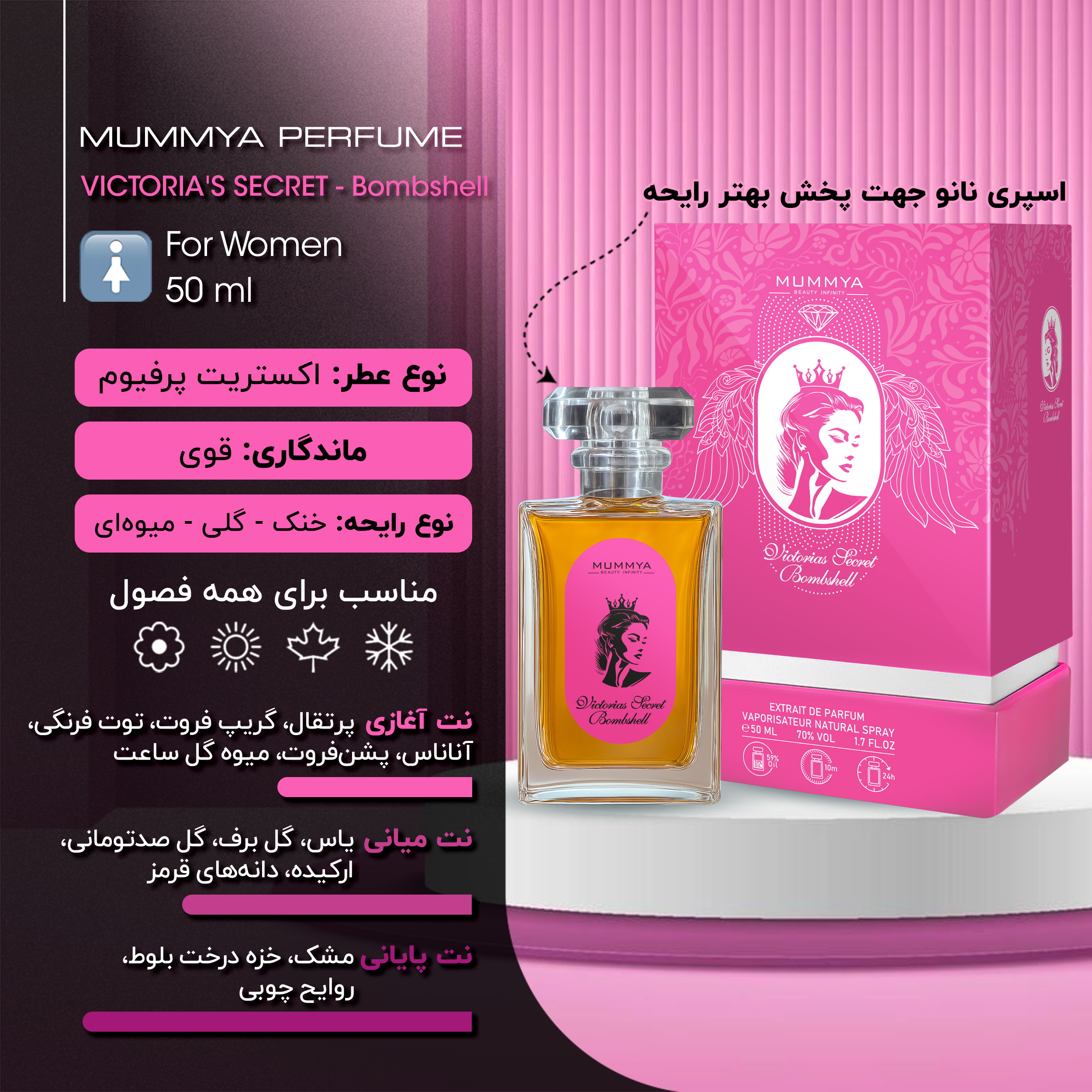 عطر ادکلن ویکتوریا سکرت بامب شل | Victoria Secret Bombshell — تصویر ۸