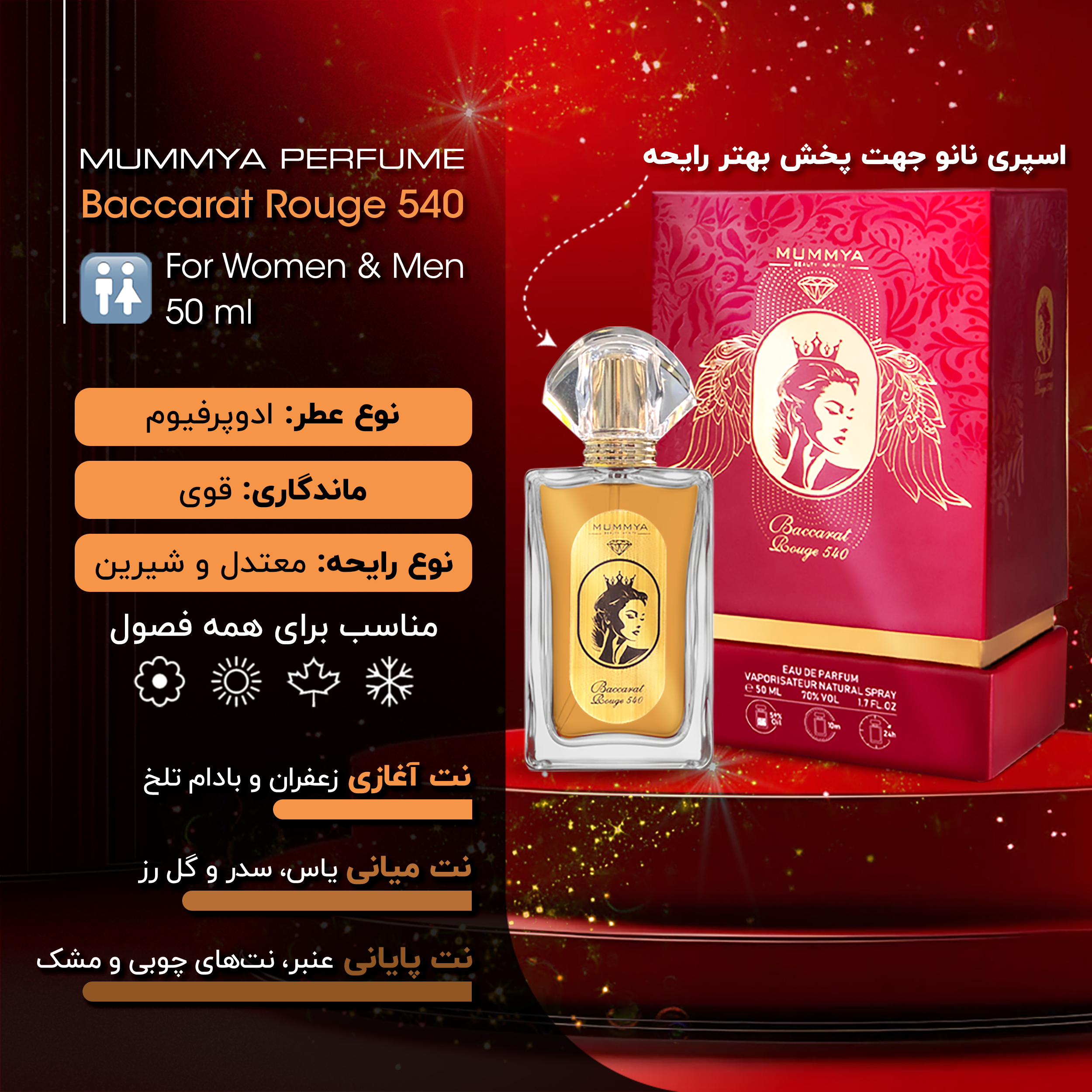 عطر ادکلن زنانه باکارات رژ 540 | Baccarat Rouge 540 — تصویر ۸