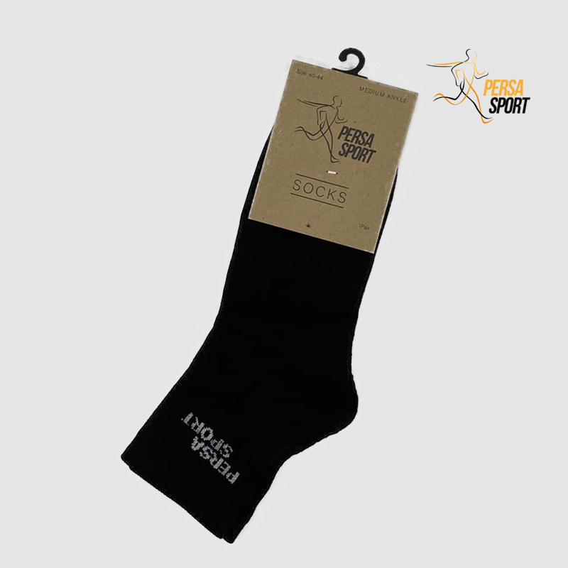 جوراب نیم ساق مردانه کف حوله ای مشکی کد PSO001-022