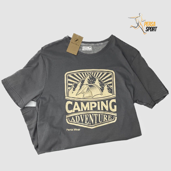 تیشرت آستین کوتاه پرساویر مدل Camping Adventure Grey — تصویر ۳