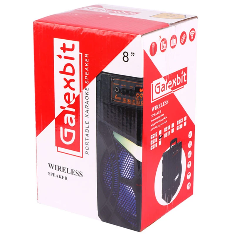 اسپیکر بلوتوثی رم و فلش خور گلکسبیت GS18 + میکروفون و ریموت کنترل — تصویر ۳