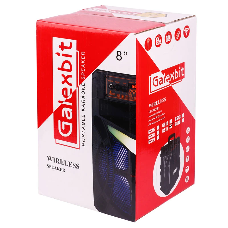 اسپیکر بلوتوثی گلکس بیت GS17 + میکروفون و ریموت کنترل — تصویر ۳