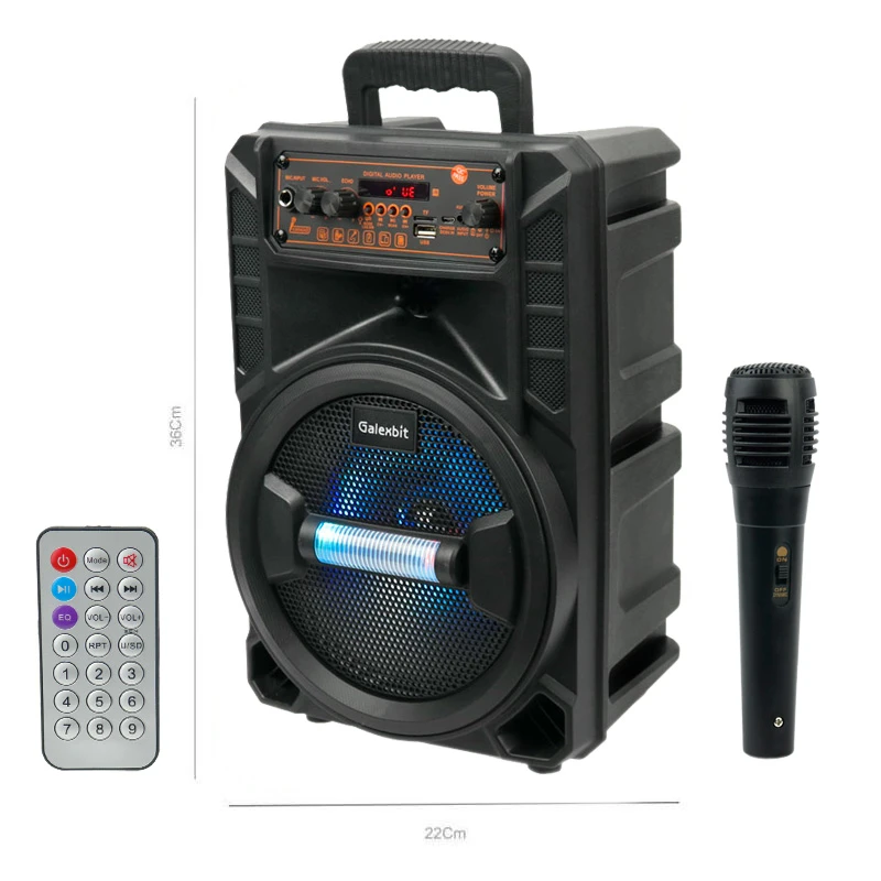 اسپیکر بلوتوثی گلکس بیت GS-14 + میکروفون و ریموت کنترل — تصویر ۷