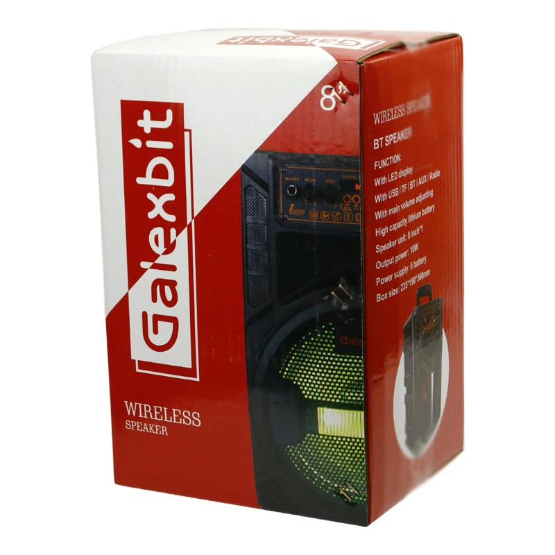 اسپیکر بلوتوثی گلکس بیت GS-14 + میکروفون و ریموت کنترل — تصویر ۳
