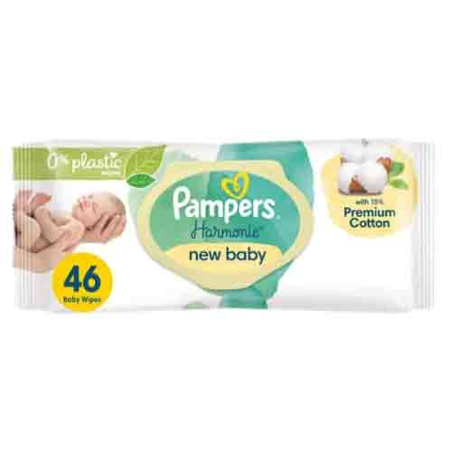دستمال مرطوب کودک ایتالیایی پمپرز بسته 46 عددی pampers new babay — تصویر ۲