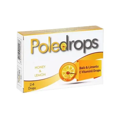 پاستیل سرماخوردگی کودکان پولدرپس حاوی ویتامین سی و عسل لیمو24 عددی poledrops — تصویر ۲