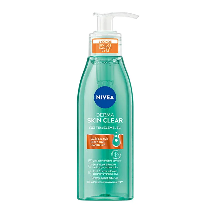 ژل شوینده صورت پوست چرب و ضدجوش درما اسکین Derma Skin Clear نیوا 200 میل — تصویر ۴