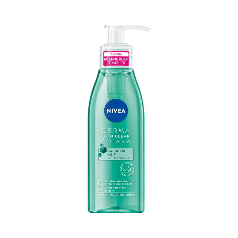 ژل شوینده صورت پوست چرب و ضدجوش درما اسکین Derma Skin Clear نیوا 200 میل — تصویر ۲