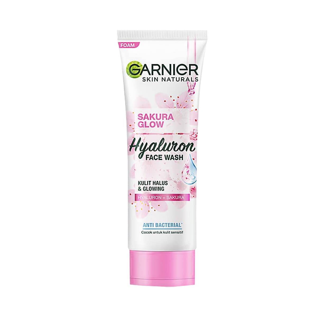 فوم شوینده صورت پوست خشک و حساس Sakura Glow گارنیر 100 میل