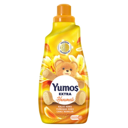 نرم کننده لباس یوموش Yumoş Extra زرد با رایحه گل Hanımeli حجم 1440 میلی
