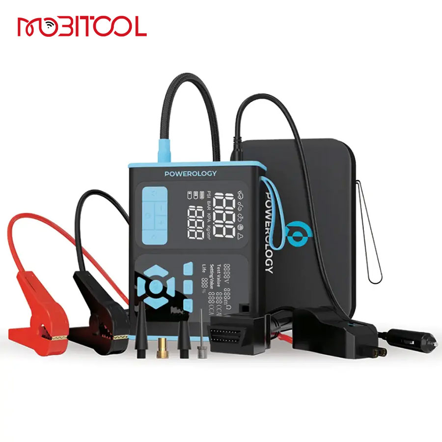 جامپ استارتر،پمپ باد و دیاگ عیب یاب خودرو پاورولوژی Powerology Jump Starter, Air Inflator & OBD II Car Fault Diagnosis Tool — تصویر ۳
