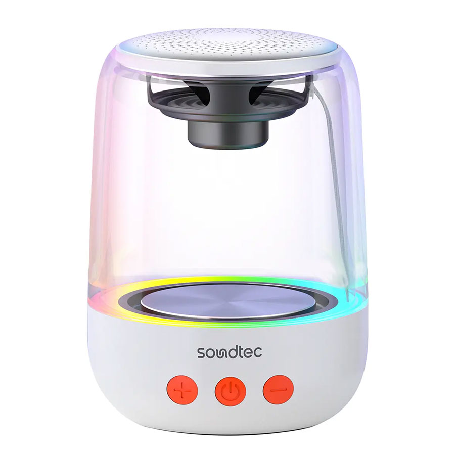 مینی اسپیکر بلوتوث پرودو Porodo Soundtec Crystal-Glow Mini Bluetooth Speaker — تصویر ۲