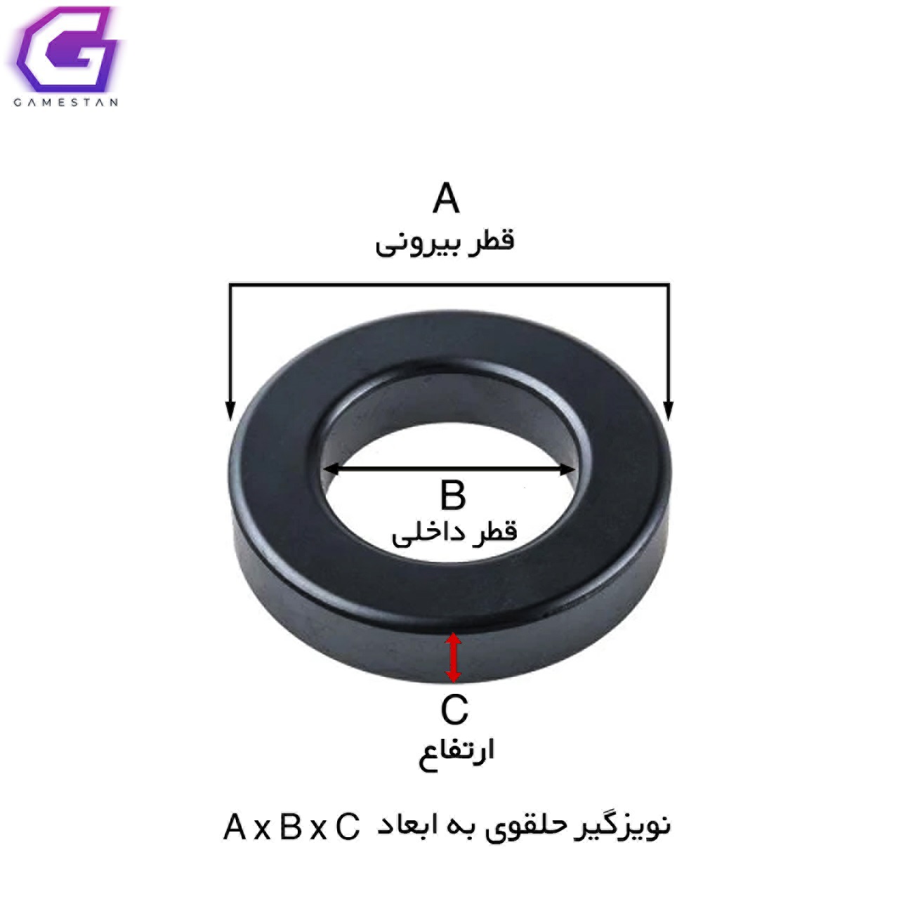 نویزگیر کابل مدل حلقوی با هسته فریت به ابعاد 31x19x6 میلیمتر (Ferrite Toroid) – بسته 10 عددی — تصویر ۴