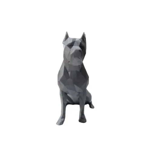 مجسمه طرح سگ Pitbull طوسی — تصویر ۳