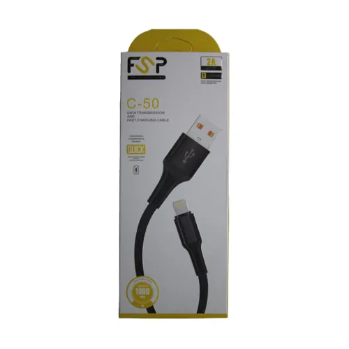 کابل شارژ آیفون FSP مدل C-50 مشکی — تصویر ۴