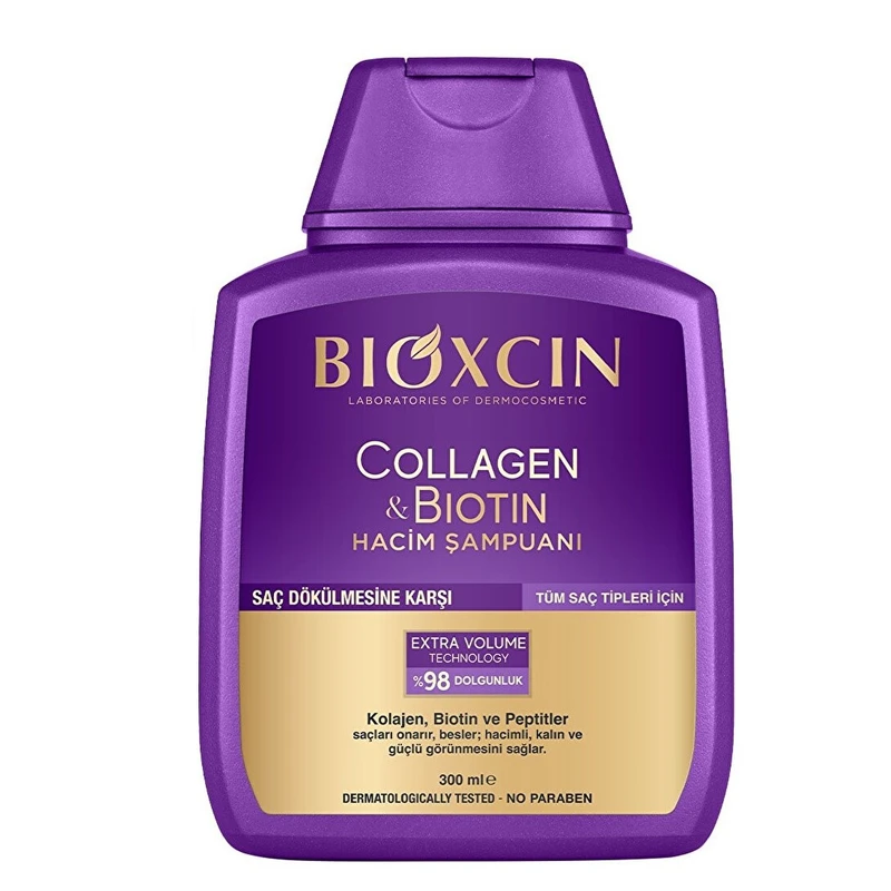 شامپو تقویت کننده و ضد ریزش مو بیوکسین مدل Collagen & Biotin حجم 300 میلی‌لیتر — تصویر ۲