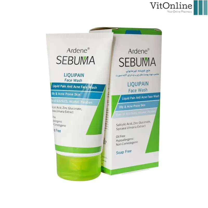 ژل شستشوی صورت پوست چرب آردن سبوما LIQUIPAIN face wash — تصویر ۲