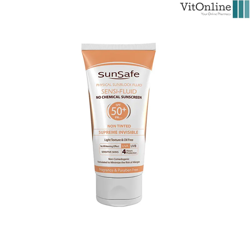 فلوئید ضد آفتاب پوست حساس +SPF 50 سان سیف
