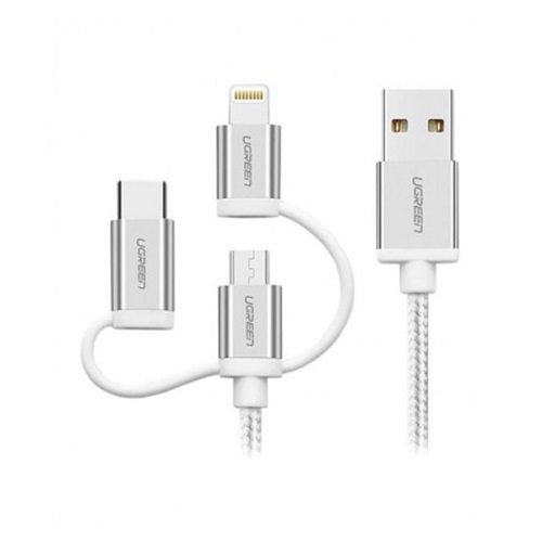 کابل تبدیل USB به Iphone Lightning و Type C و Micro USB یوگرین مدل 80825-US186