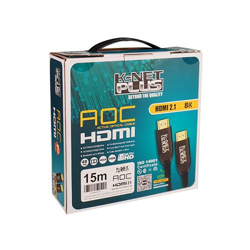 کابل HDMI ورژن 2.1 فیبر نوری کی نت پلاس طول 15 متر با قابلیت AOC با رزولوشن 8K — تصویر ۴