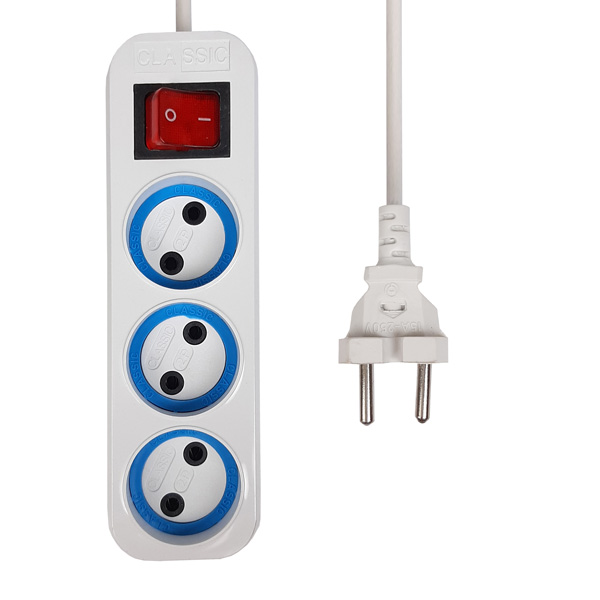 چند راهی برق 3 خانه کلاسیک الکتریک ( CLASSIC ELECTRIC ) با کابل 3 متری 10 آمپر
