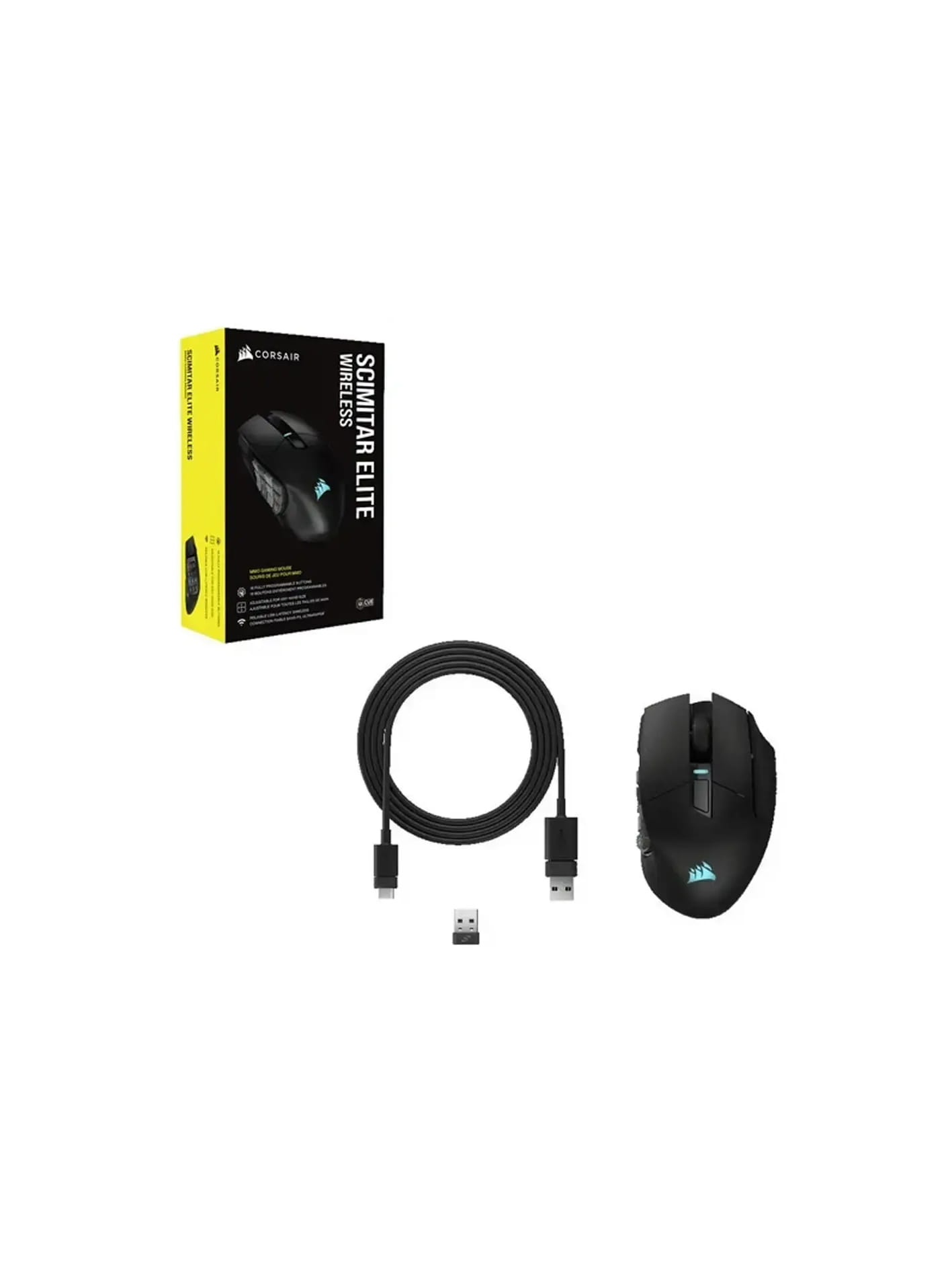 موس گیمینگ بی سیم کورسیر مدل SCIMITAR ELITE WIRELESS MMO — تصویر ۶