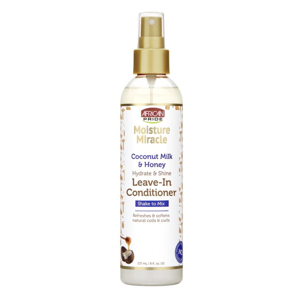 اسپری مو آبرسان آفریکن پراید حاوی شی نارگیل و عسل – Miracle Coconut Milk & Honey — تصویر ۲