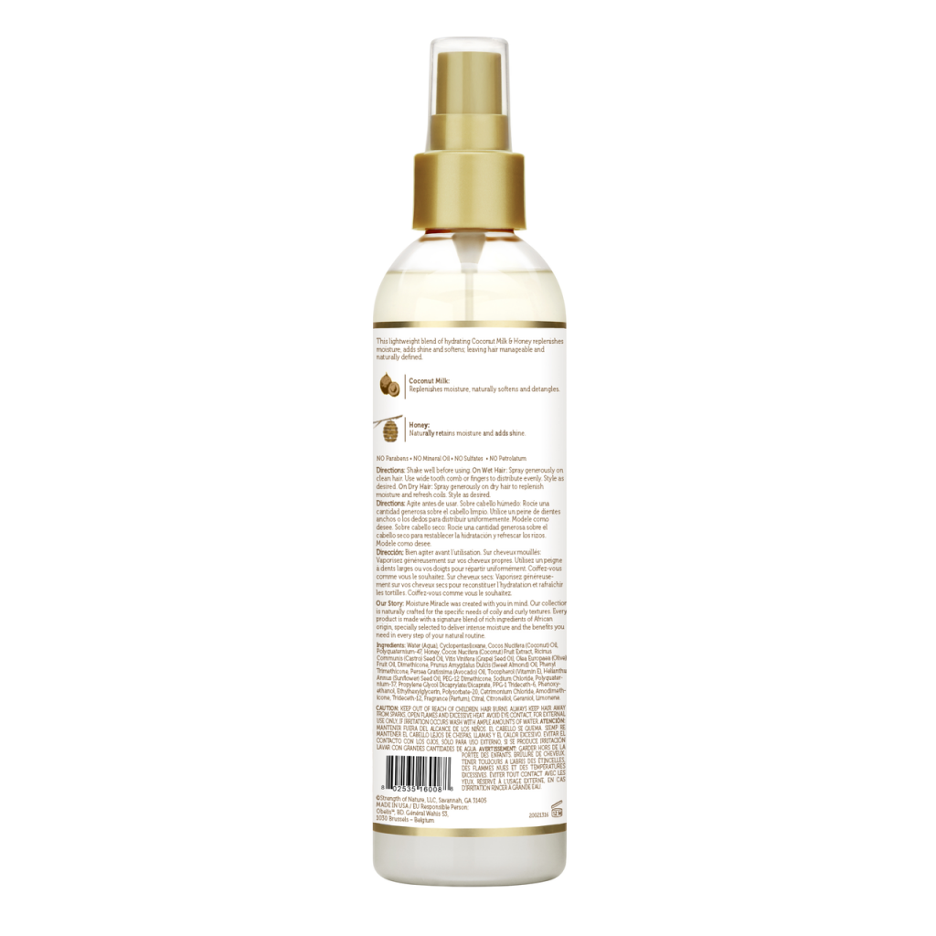 اسپری مو آبرسان آفریکن پراید حاوی شی نارگیل و عسل – Miracle Coconut Milk & Honey — تصویر ۳