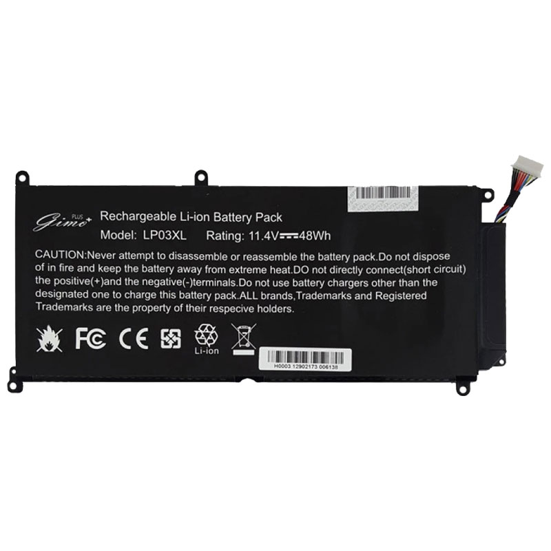باتری لپ تاپ اچ پی ENVY 15-AE_LP03XL_Gimo Plus مشکی داخلی-48 وات ساعت — تصویر ۲