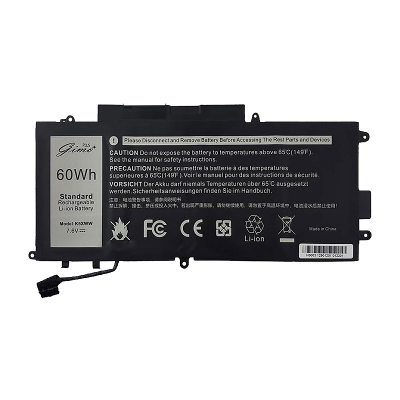 باتری لپ تاپ دل Latitude 5289-7389-7390_K5XWW Gimo Plus مشکی داخلی-60 وات ساعت — تصویر ۲