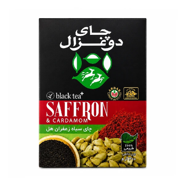 چای دوغزال هل و زعفران 400گرم