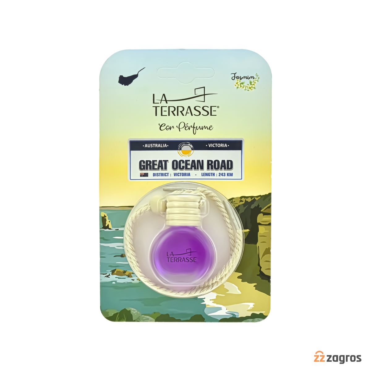 خوشبو کننده ماشین لاتراس مدل Great Ocean Road با رایحه گل یاس 9 میل