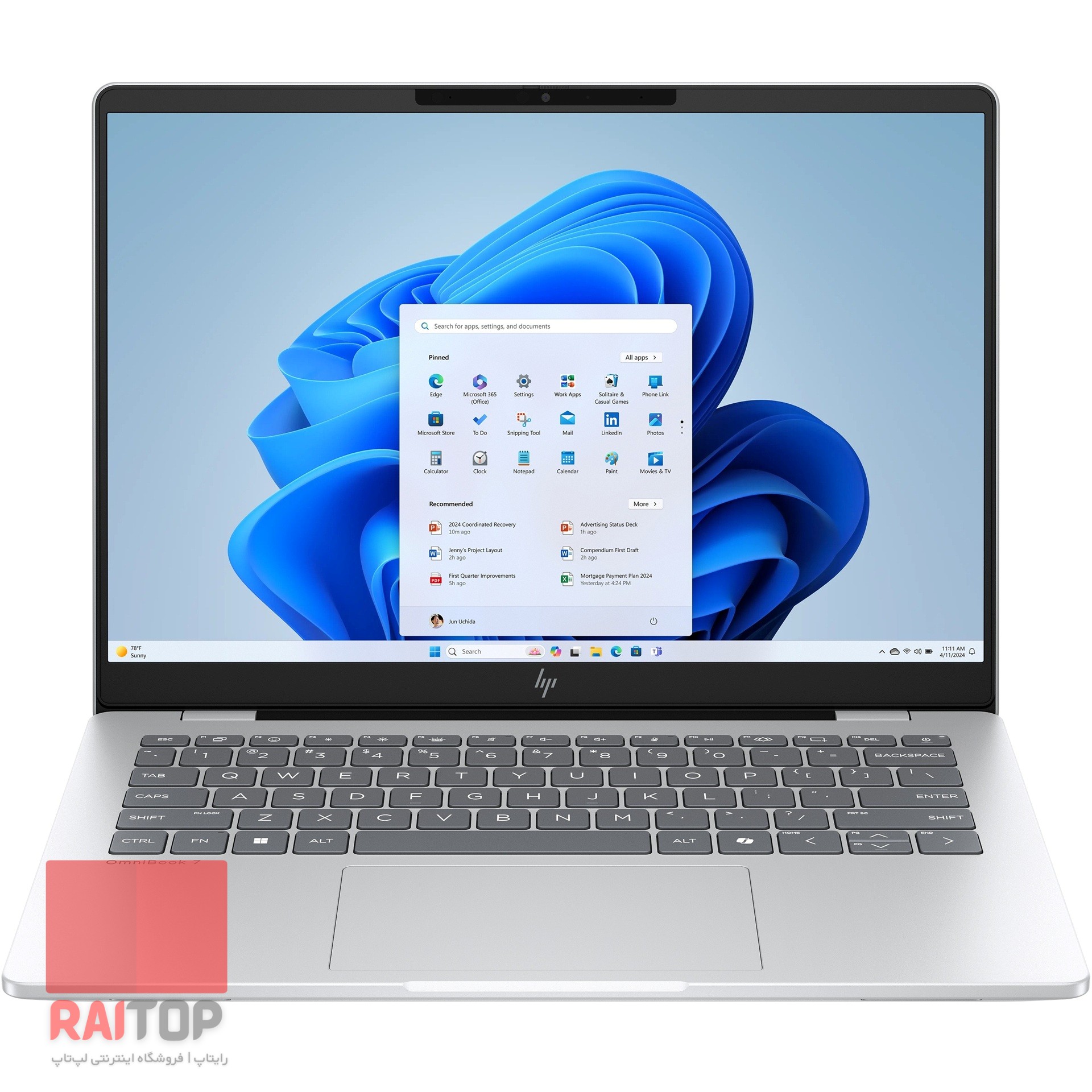 لپ تاپ 14 اینچی HP مدل OmniBook 7 AI 14-fr0